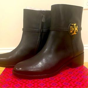 Brand new, never worn! Tory Burch Miller Bootie, Black SZ11 with gold logo